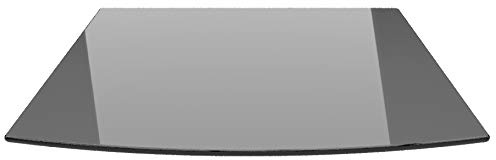 Funkenschutzplatte Segmentbogen 120x130cm Schwarz Glasplatte mit Dichtung | Glasbodenplatte, Glas, universal, Kaminofen, Kamin