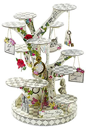 Talking Tables Alice im Wunderland Cupcake Stand Herzstück Mad Hatter Tea Party, Papier, Gemischte Farben, Höhe 59cm, 23