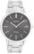 Oozoo Vintage Herrenuhr mit Edelstahl Glieder Armband Flach 42 MM Silberfarben/Grau C20021