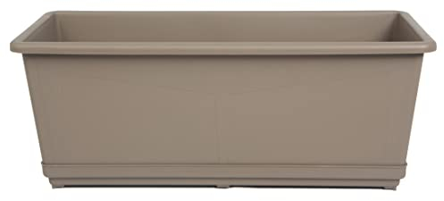 Seat Flor srl® Vaso per balcone, fioriera da balcone, vaso porta fiori, cassetta porta fiori (40 cm, tortora)