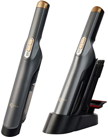 Kleeneze KL01479 Cordless Handheld Vacuum - Includes Crevice/Brush Tool, Rechargeable Storage Base, Compact Vac, Washable HEPA Filter, 2 Speed, Up To 25 Minute Runtime, Easy Empty 100ml Dust Container