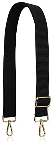 A ALLZEDREAM Correa para bolso de mano ajustable, correa ancha de repuesto, Negro S,Gold Hardware, Breite:3.8cm, moderno