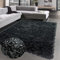 CARPETIA Teppich Wohnzimmer Schlafzimmer Langflor Hochflor flauschig weich Glitzerfäden Anthrazit 120 x 170 cm