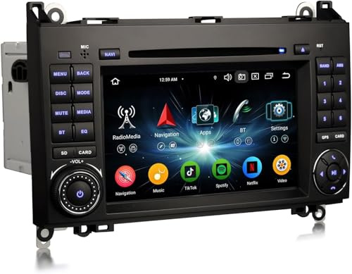Erisin 7 pollici 8-Core Android 16 4GB+64GB DVD Autoradio Bluetooth per Mercedes Benz Classe A W169 Classe B W245 Sprinter Viano Vito VW Crafter GPS Navigatore CarPlay Android Auto WiFi DSP RDS CANbus