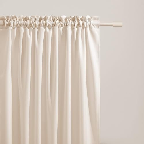 ROOM99 Vorhang mit Kräuselband Aura 140 x 240 cm Breite x Höhe Schiebegardinen Modern Curtain Wohnzimmer Schlafzimmer Helle Creme, 1 Stück