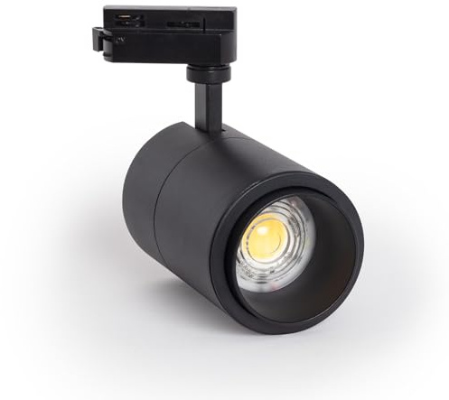 LEDKIA LIGHTING Foco Carril LED Monofásico 30W Regulable CCT Seleccionable Pulyx Multiángulo 15-60º Negro