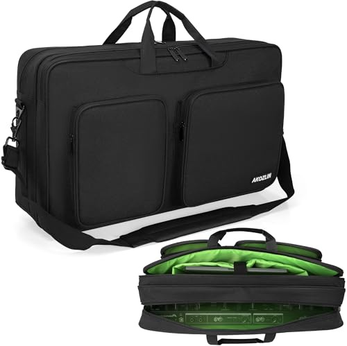 AKOZLIN Dj Driver Case för Pioneer DDJ-SB3/SB2/400/RB/SR, Svart Utsida, Grön Insida, 60x36x14 cm