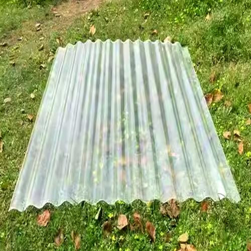 Feuille de Toit Transparente,Panneaux de Toiture Ondulées,Plaque Courbée FRP de 2mm,Tôle de Revêtement Mural,Plaques pour Toiture Anti-Pluie,pour Hangar de Garage (0.9x0.8m/35x31in,3 Pcs)