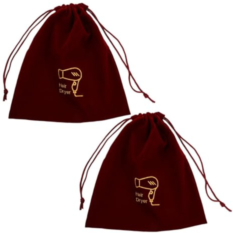 Holibanna Bolsa de Almacenamiento de Terciopelo para Joyas 2 Unidades 26x30 Cm Color Granate con Cordón, Organizador Portátil para Viaje, Hogar y Accesorios Pequeños