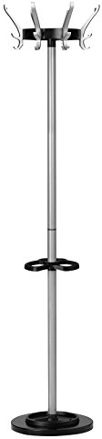 Unilux 100340640 Garderoben-Ständer Cypres mit höhenverstellbarem Schirmständer, 170 cm, metall-grau