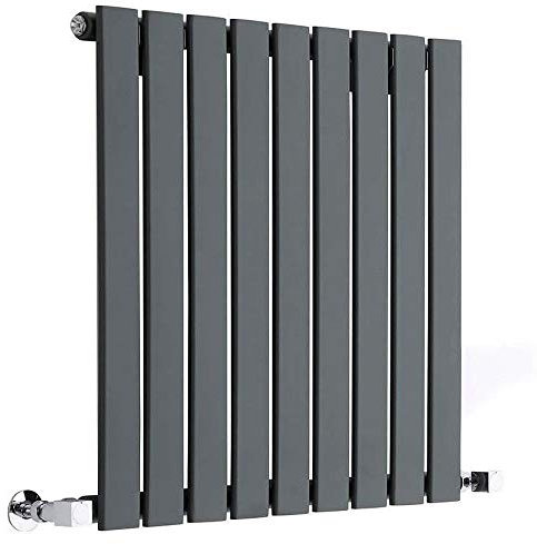 Milano Alpha Anthracite Horizontal Single Flat Panel Radiator - 635mm x 630mm