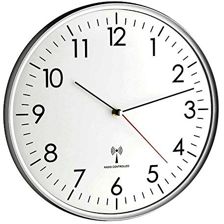 TFA Dostmann Analoge Wanduhr Funk, hohe Genauigkeit, Funkuhr
