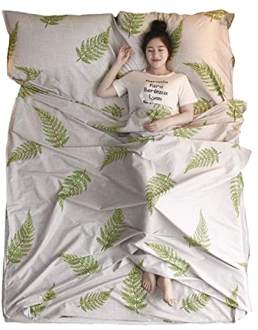 Azarxis Baumwolle Hüttenschlafsack, Schlafsack Inlett, Leicht und Dünn, Kompakt Reiseschlafsack für Reisen,Camping, Wandern, Hotel (Weiß, M - 120 x 210 cm)