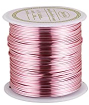 Beadthoven 20 Gauge/0,8 mm motståndskraftig koppartråd 26 fot/8 m böjbara metalltrådar roséguld för smycken omslagning pärlor skulptur hantverk