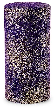 NOREN Japanese Tea Canister Tin (Yuzen Washi Paper - Gold and Purple), 7.06oz Size/Made in JAPAN with Includes Inner Lid of Airtight Damp-Proof/Kitchen Jar for Loose Leaf Coffee Tea Spice and More