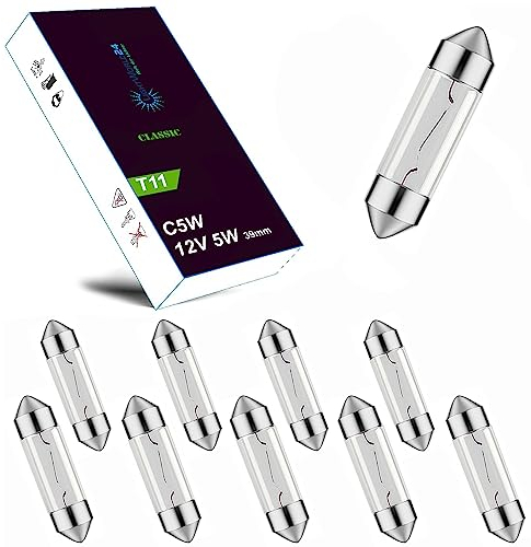 LIGHTWORLD24-10 lampadine a incandescenza, 12V, 5W, C5W SV8,5 39mm Lampa Lampada Tubolare