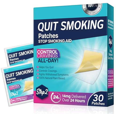Quit Smoking Patches Step 3 Stop Smoking Aids Patches, 30 Count Quit Smoking Stickers that Work with 2 Weeks, Anti Smoking Patches 7mg