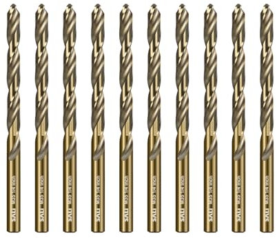 SALI 10 Stücke M35 HSS Cobalt Bohrer Set mit Spiralbohrer 6.5mm HSS-Co Stahlbohrer Eisenbohrer Metallbohrer Set für Holz, Metall, Kunststoff, Aluminium, Hartplastik, Edelstahl