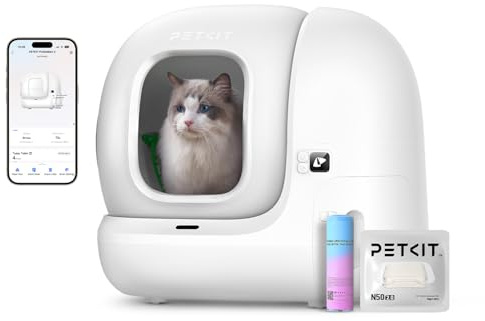 PETKIT Pura Max 2 Selbstreinigende Katzentoilette, 76L Katzenklo Selbstreinigend,xSecure,Geruchsbeseitigung,App-Steuerung,Große Fassungsvermögen,für Mehrere Katzen（Deo und Sandkissen Frei, mit N50）