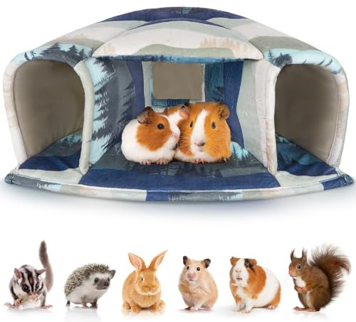 BeBeJoJo Maison pour Cochon d’Inde et Lapin, Lit Douillet Lavable pour Petits Animaux, Tunnel Chaud pour Hamster et Chinchilla