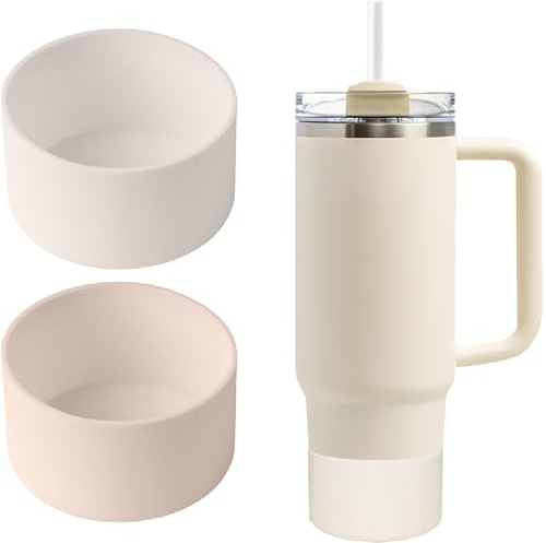 Gudemoore 2 Pcs Tumbler Bottom Protector Boot, Silicone Boot for Stanley Adventure Quencher 40oz & Stanley IceFlow 30oz 20oz, Compatible with Hydro Flask Water Bottle 12oz 18oz 21oz 24oz
