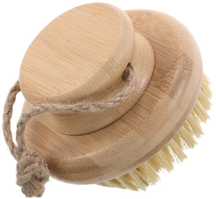 CLISPEED Cepillo Corporal de Bambú con Cerdas de Sisal Exfoliante para Ducha Depurador de Espalda de Mano Eliminación de Piel Muerta Masaje para Mujeres y Hombres Cepillo de Ducha Cuerpo
