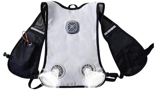 Striegro Gilet de refroidissement, climatiseur portable à 3 niveaux pour une utilisation en extérieur, gilet lavable à double ventilateur pour femmes et hommes, taille unique.