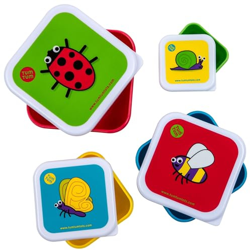 TUM TUM Fiambreras para Niños Anidables – Fiambrera Infantil sin BPA – Bichos