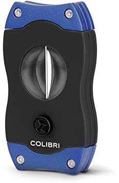Colibri V-Cut Zigarrencutter Blau + Schwarze Gummibeschichtung