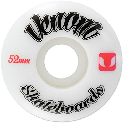 Venom Skateboards Wheels 99a Urethane for Street Skating Skateparks White Set of 4 Size 52mm