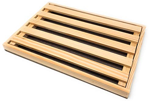 Space Home - Tagliere Pane con Raccoglibriciole - Taglieri in Legno - Taglia Pane - Griglia Estraibile Raccogli Briciole - Tagliere per Pane - Legno Naturale - 32 x 22 x 2,5 cm