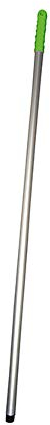 Ramon Hygiene Aluminiumstiel mit Schraubgewinde, 120 cm Länge, grüner Kunststoffgriff, Wischmoppgriff, Besenstielersatz