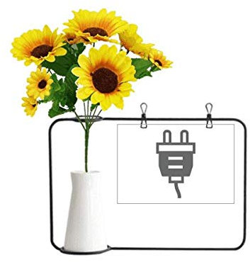 Beauty Gift Tarjeta artificial de la bendición de la botella de los jarrones del girasol del patrón del enchufe del cable de carga negro