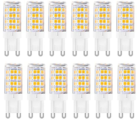 Yosenmi G9 LED Light Bulbs, 5W(40W Halogen Equivalent), 100V-240V, 430LM, Warm White 3000K, G9 Base Non-Dimmable Light Bulbs for Home Lighting,12-Pack