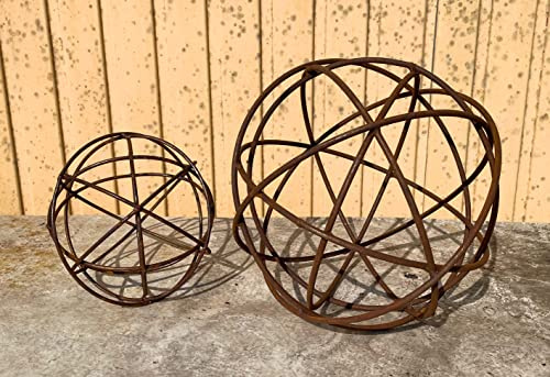 Boll trådkula järnkula 20 cm rostfri trädgårdsdekoration rost metall järn rostfigur boll lykta från stenfigursvärld