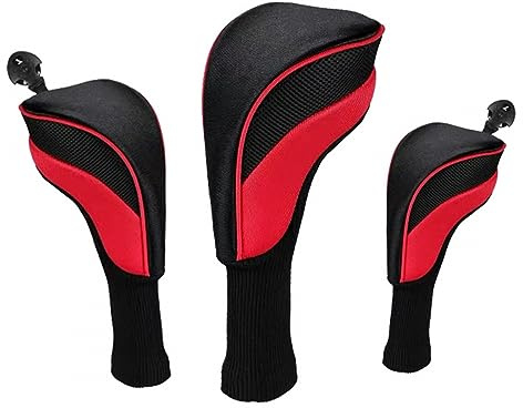 DONGKER Copritesta per Mazze da Golf,3 Pezzi Copertura Testa per Mazze da Golf in Nylon con novità Etichetta Intercambiabile