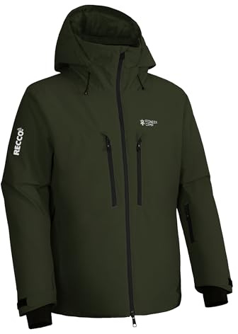 Pioneer Camp Herren Wasserdicht Skijacke Winddicht Snowboardjacke Warm Outdoor Winterjacke mit Kapuze Armeegrün S