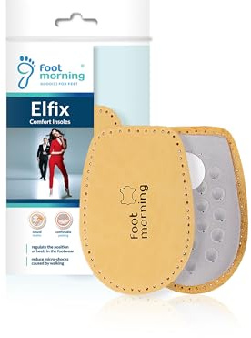 Foot Morning - Elfix Hälkudde (1 par) - Komfortinlägg i Läder av Hög Kvalitet för Dagliga Promenader - Hälkuddar - för Användning i Fritidsskor och Formella Stövlar (Kvinnor/EUR 38-40)