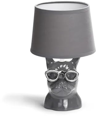 Glowster Lámpara de mesa de cerámica E14 (sin fuente de luz) ideal para iluminación decorativa en hogares y oficinas.