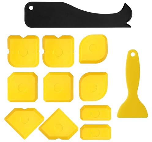12 PCS Silicone Remover Tool, Sealant Finishing Tool Set Reusable Silicone Smoothing Tools for Bathroom Kitchen and Window Caulking and Sealing Projects