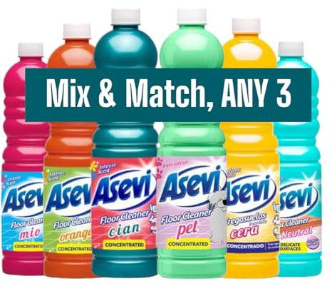 ASEVI Floor Cleaner Bundle Concentrated Spanish Cleaning Products | Mix & Match Any 3 | Choose from 7 Floor Cleaners | 3 x 1L Bottles | Powerful Cleaning for Sparkling Floors | Eco-Friendly Formulas
