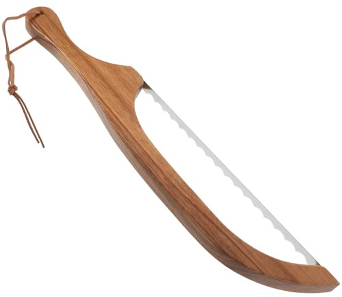 TOBBOMEY Scie Bois et Lame en Acier Inoxydable Outil de Découpe Dentelé pour Long et Gâteau Trancheuse Manuelle Multifonction Cuisine et Pâtisserie Paquet de Rangement