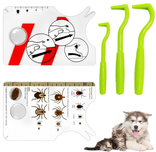 ZAKTUS Pinza per Zecche, 2 Pinze e 3 Ganci per Zecche, con Lente d'Ingrandimento per una Rimozione Rapida e Sicura, Zeckenentferner per Cani, Gatti e Persone, Ideale per Outdoor e Attività All'aperto