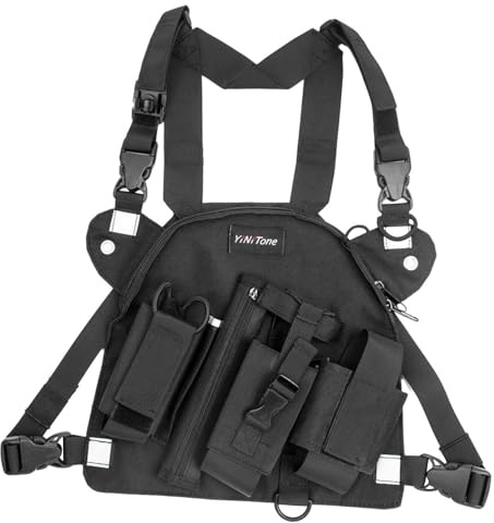mophrati Borsa con Imbracatura per Radio, con Cerniera, per Viaggi e Campeggio. Imbracatura per walkie-Talkie, progettata per Uomini, Donne e Adulti. Radio Universale per walkie-Talkie.
