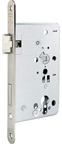 Serrure à mortaiser pour porte de chambre PZ 20/65/72/8mm DIN R argent rd Kl 3