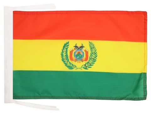 AZ FLAG Bandera de Bolivia 45x30cm - BANDERINA BOLIVIANA 30 x 45 cm cordeles