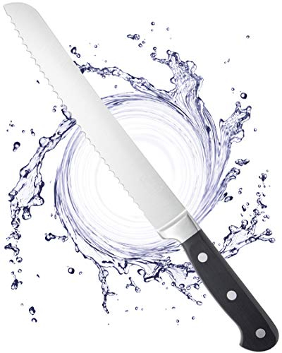 Professional Serrated Bread Kitchen Knife - 20cm/8” Full Tang Blade Forged from Taper Ground Stainless Steel, Traditional Triple Rivet. Sharper for Longer. Harrow Set by Taylors Eye Witness