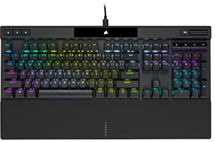 Corsair K70 RGB PRO Wired Mechanical Gaming Keyboard (CHERRY MX RGB Speed Switches: Linear and Rapid, 8,000Hz Hyper-Polling, PBT DOUBLE-SHOT PRO Keycaps, Soft-Touch Palm Rest) QWERTY, NA - Black