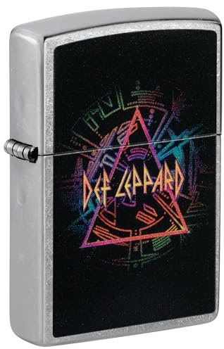 Zippo Briquet tempête Def Leppard, Street Chrome, image couleur, rechargeable, réutilisable, design coupe-vent, boîte cadeau, fabriqué aux États-Unis