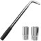 YIXNSW Juego de llaves telescópicas para tuercas de rueda, llaves de rueda extensibles, con 2 casquillos estándar de 17/19 mm, 21/23 mm, con bolsa de almacenamiento para el cambio de neumáticos